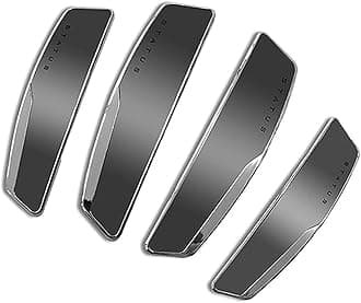 GotoShop STATUS 4Pcs High Glossy Slim Door Edge Guards Bumper Protector Trim Guard Sticker Molding for Motors Auto Vehicle (Metallic Silver)