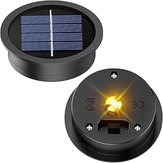 2 Pack Solar Light Replacement Tops(2.76 Inch Top, 2.36 Inch Bottom), Waterproof Replacement Solar Lantern Parts for Outdoor Hanging Lanterns DIY Table Lights Garden Patio Decor