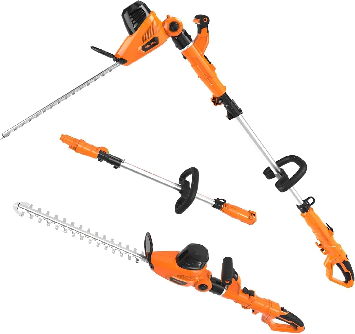 Corded Pole Hedge Trimmer - 2 in 1 Extendable Telescopic Hedge Trimmers Long Reach 2.8m,Electric Hedge Cutter Shrub Trimmer (510 mm Cutting Blade, 20 mm Cutting Space, 600W)