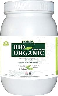 Indus Valley Bio Organic Natural Henna Hair Color Herbal Henna Powder 500gm| 100% Gray Hair Coverage And Long Lasting Hair Dye | Vegan and Cruelty-Free
