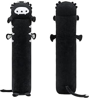 Long Cat Plush Body Pillow, 36” Black Axolotl Stuffed Animals Kawaii Soft Plushies, Ghost Axolotl Plush Pillow Gift for Girls Boys