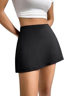 MakeMeChicWomen's Mini Skirt with Shorts Aline Micro Skort Y2K Short Skirt