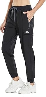 ANKOWIN Women's Recycled Cargo Hiking Drawstring Running Jogger Lightweight Quick Dry Casual Track Pants Outdoor Workout