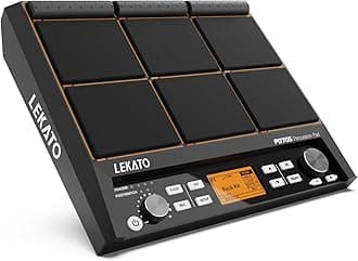 Percussion Sample Pad, Electric Drum Pad With 9 Velocity-Sensitive 592+ Sounds, Electronic Set Multipad Midi Out, Usb Midi, Aux, Looper, Metronome, Trigger Inputs