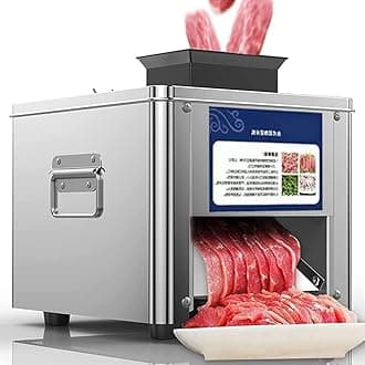 Commercial High-Power Meat Slicer, Electric Stainless Steel Meat Slicer, Removable Blade, Applicable to Boneless Meat,7in