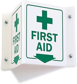 Projecting V-Sign : First Aid, Down Arrow, PVC Water Proof Sticker Fixed on SunBoard