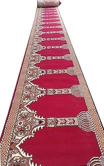 Janamaz Rolls for Masjid (Mosque) Prayer Carpet Any Religious Houses & Gallery Runner Carpet 4 x 96 Feet Color Red