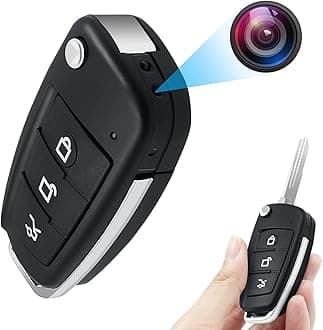 DDLC HD 1080p Mini Camera Vision Keychain Camera | Small Security Car Key Cameras Surveillance Tiny Cam Nanny Cams Like a Car Key Indoor Outdoor Security Use (Car Keychain)