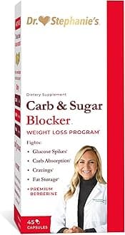 Carb & Sugar Blocker - Mega Dose of Berberine & Gymnena Supplement - Take with Meals to Reduces Digested Carbs & Weight