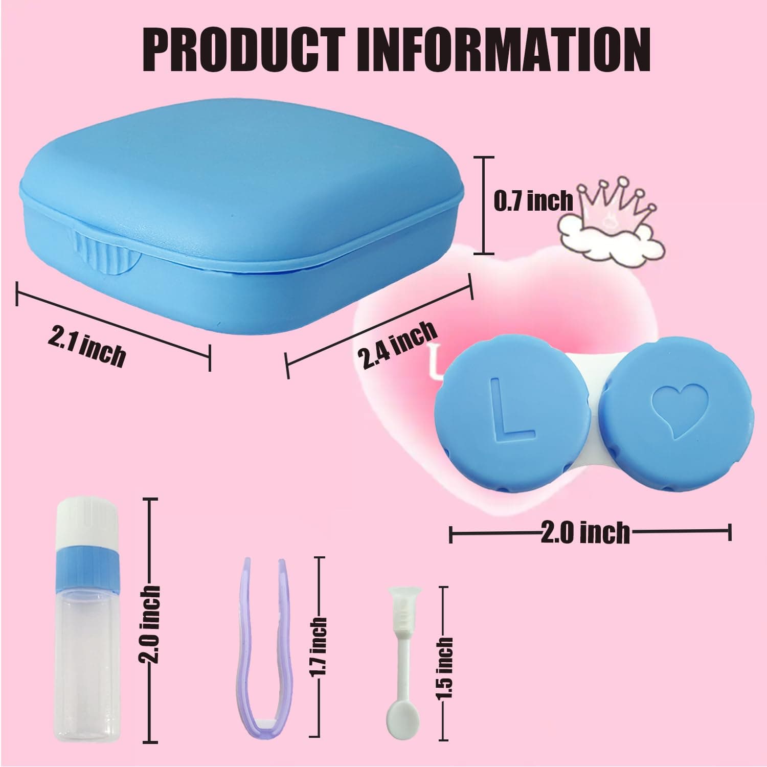 4 Pack Colorful Contact Lens Case Kit with Mirror Durable, Compact, Portable Soak Storage Kit(Multi Color)