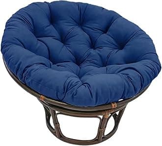 AHSBND Large Round Papasan Chair Cushion, Thick Outdoor Rocking Chair Cushion, Rattan Hanging Basket Cushion, Egg Nest Replacement Pad(Navy blue,70 * 70cm)