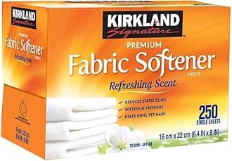 Kirkland Signature Fabric Softener Sheets, Refreshing Scent, 250 Count