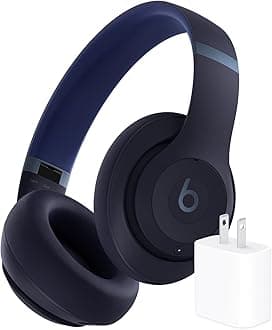Studio Pro Bluetooth Noise Cancelling Headphones with Apple 20W USB-C Power Adapter - Navy