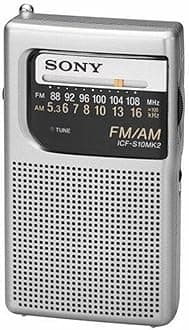ICF-S10MK2 Pocket AM/FM Radio, Silver