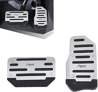 2 PCS Car Non-Slip Pedal Pads Set, Accelerator Pedal Covers, Car Brake Pedal Protectors, Automatic Automobile Accessories, Universal for Most Cars, Trucks and Vans (Silver #XB-373)