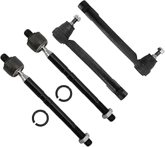 TRQ Front Inner and Outer Tie Rod Set 4 Piece Compatible with 2014-2018 Kia Forte 14-18 Forte5 14-16 Forte Koup