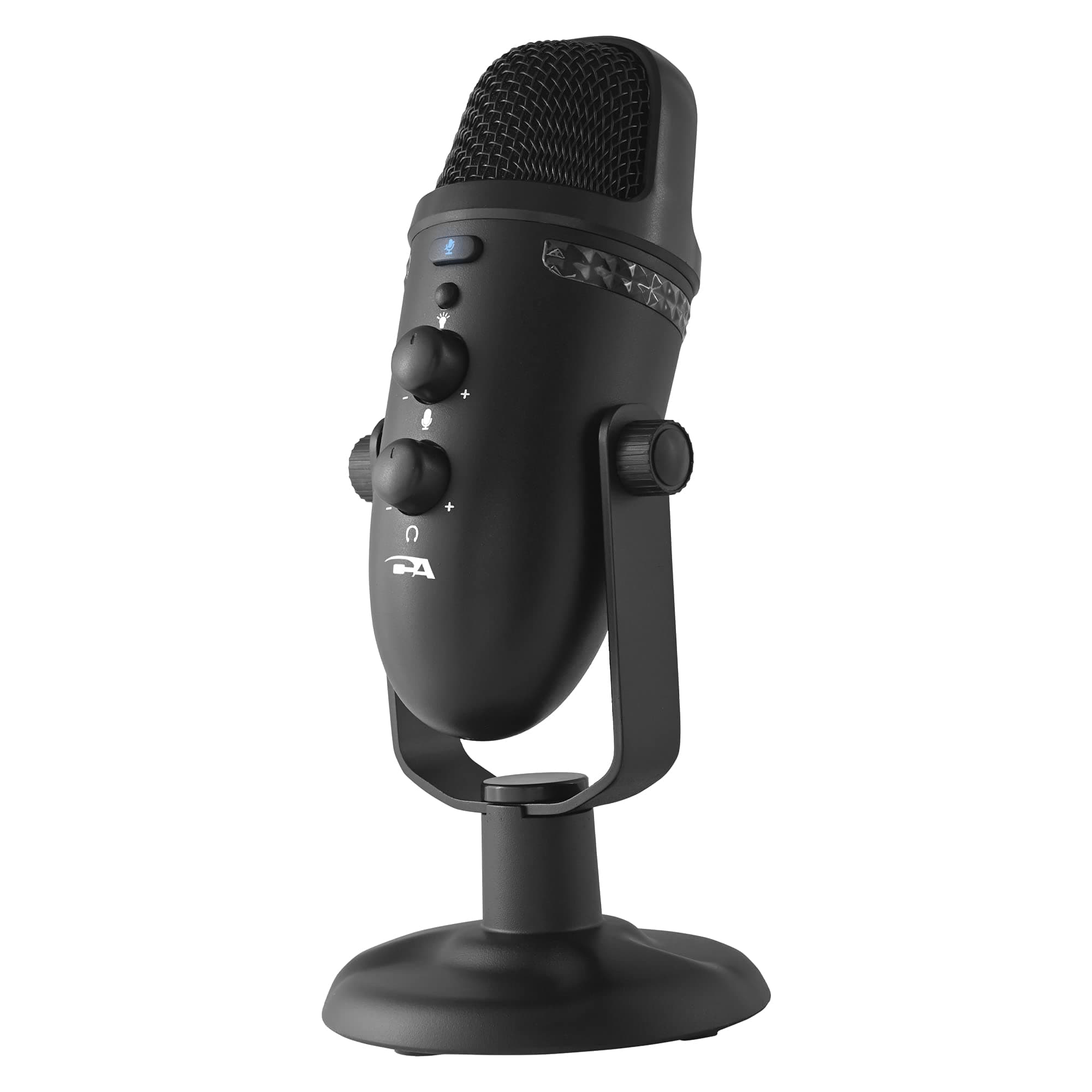 Cyber Acoustics Premium USB Condenser Microphone with Colored LED Lights and Headphone Out - Featuring Dual Recording Patterns - Compatible with PC and Mac (CVL-2230)