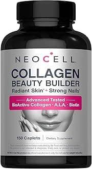 NeoCell Collagen Beauty Builder | 150 Caplets | Grass Fed BioActive Peptides | with Biotin and Hyaluronic Acid | Radiant Skin & Strong Nails Supplement