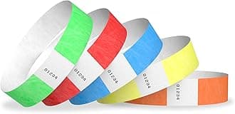 10,000 Tyvek Wristbands for Events – 5-Color Variety Pack – Tamper-Proof Design Prevents Reuse – Premium-Grade Bracelets for Hospital & Medical ID, Party, VIP Identification