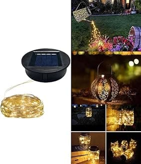 Solar Lights Replacement Top Parts for Outdoor Solar Watering Can Hanging Lanterns with 90 LED String Lithgs Detachable Connector (Warm White ) (1PCS 7cm/2.76INCH)
