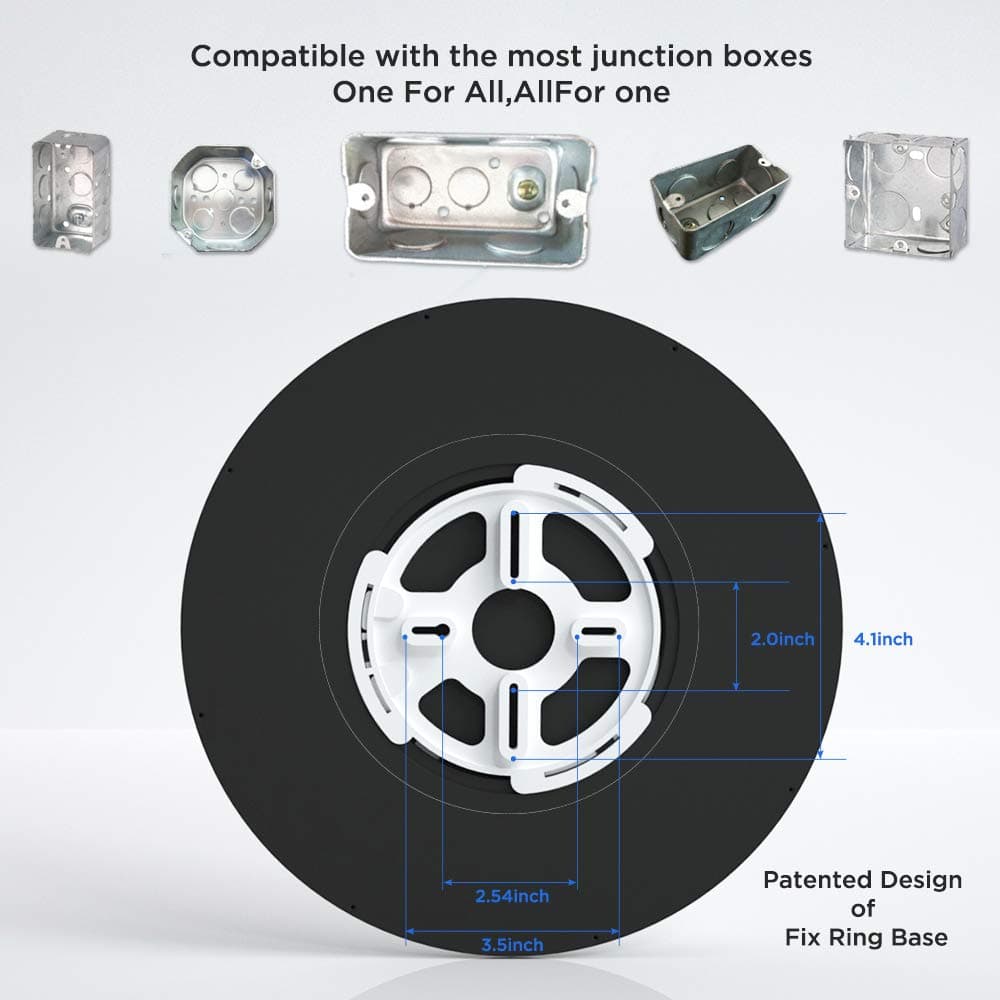 Taloya Ceiling Light LED Recessed Light Black 20 Watt Diameter Round 3 Colour Temperatures in One (3000 K, 4000 K, 6500 K) Modern Absorbent Dome Light for Bedroom Kitchen Gallery Laundry Room [Energy