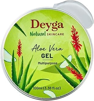Aloe Vera Gel | Pure & Organic Multipurpose Gel | Non-Sticky for Face, Skin & Hair | Soothes Acne, Sunburn | For Men & Women (100g)