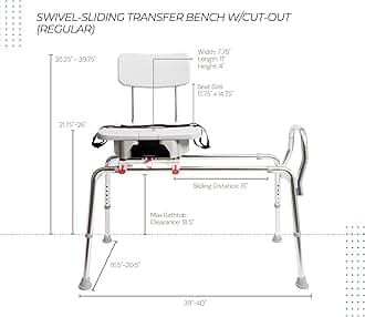 Eagle Health Supplies Swivel Sliding Bench w/CutOut 77663