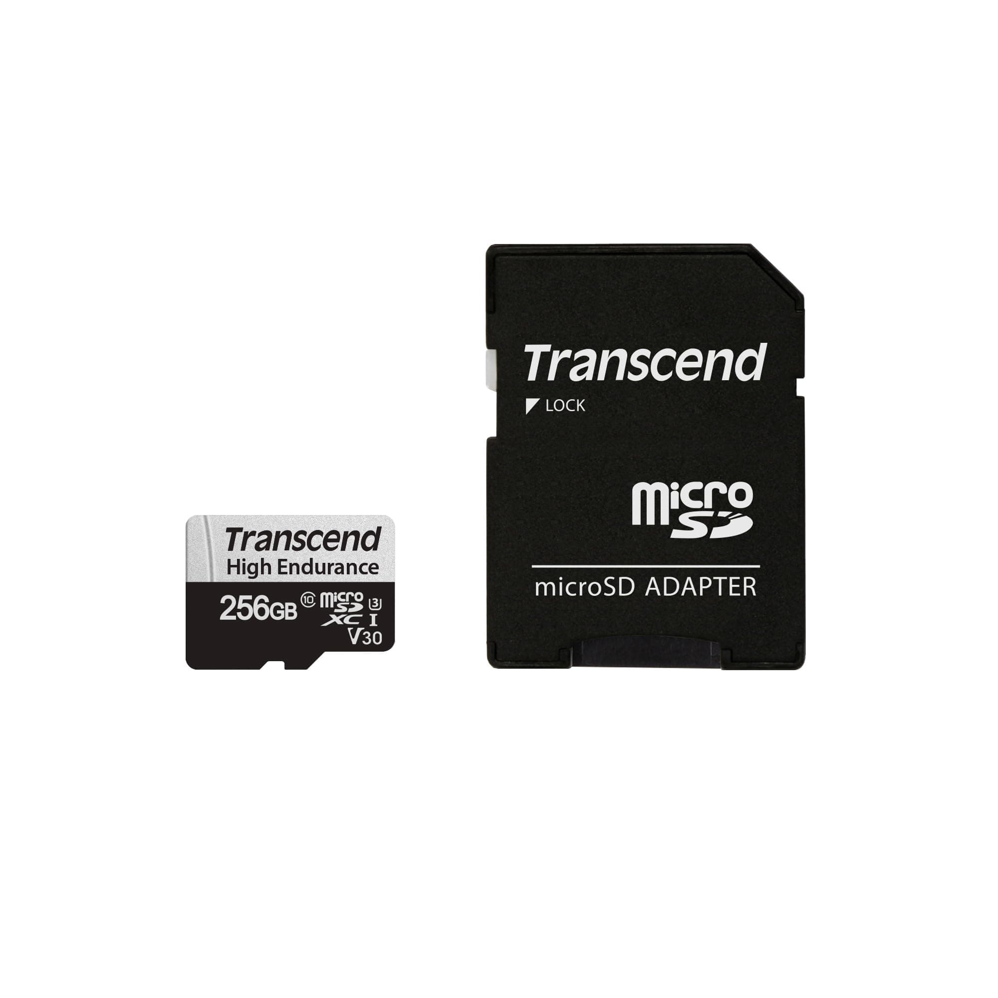 Transcend USD350V 256GB U3 microSDXC Class 10 Micro SD Memory Card up to 95/40 MB/s (TS256USD350V)
