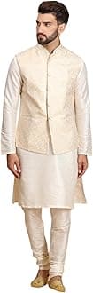 EthluxisMen's Kurta Churidar Pyjama with Nehru Bandhgala Jacket