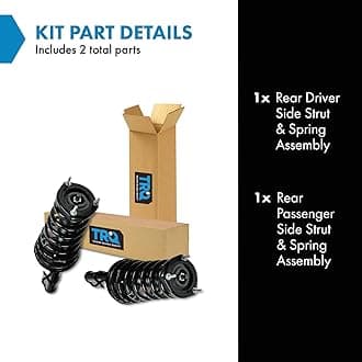 TRQ Rear Driver and Passenger Side Strut and Spring Assembly Set Loaded Pre-Assembled Coil Spring Spring Seat Spring Isolator Compatible with 97-01 Toyota Camry L4 2.2L 99-03 Solara