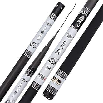 Fishing Rod Extra Long High Carbon Fiber Telescopic Power Hand Pole Fishing Rod 3.6M-10M Freshwater Feeder Rod Stick Spare Tip (Color : White, Size : 8m)