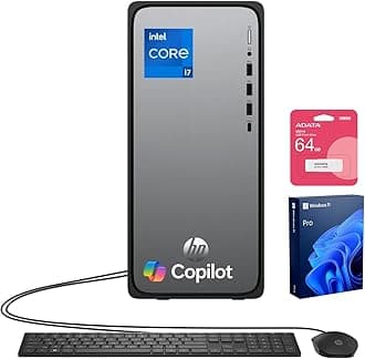 HP 2026 Omnidesk (Envy Next Brand) M02 AI Copilot Business Tower Desktop, Core i7-14700, 64GB DDR5, 2TB SSD, Wired KB & Mouse, Wi-Fi 6, Bluetooth, W11P, Bundle with ADATA 64GB USB Flash Drive