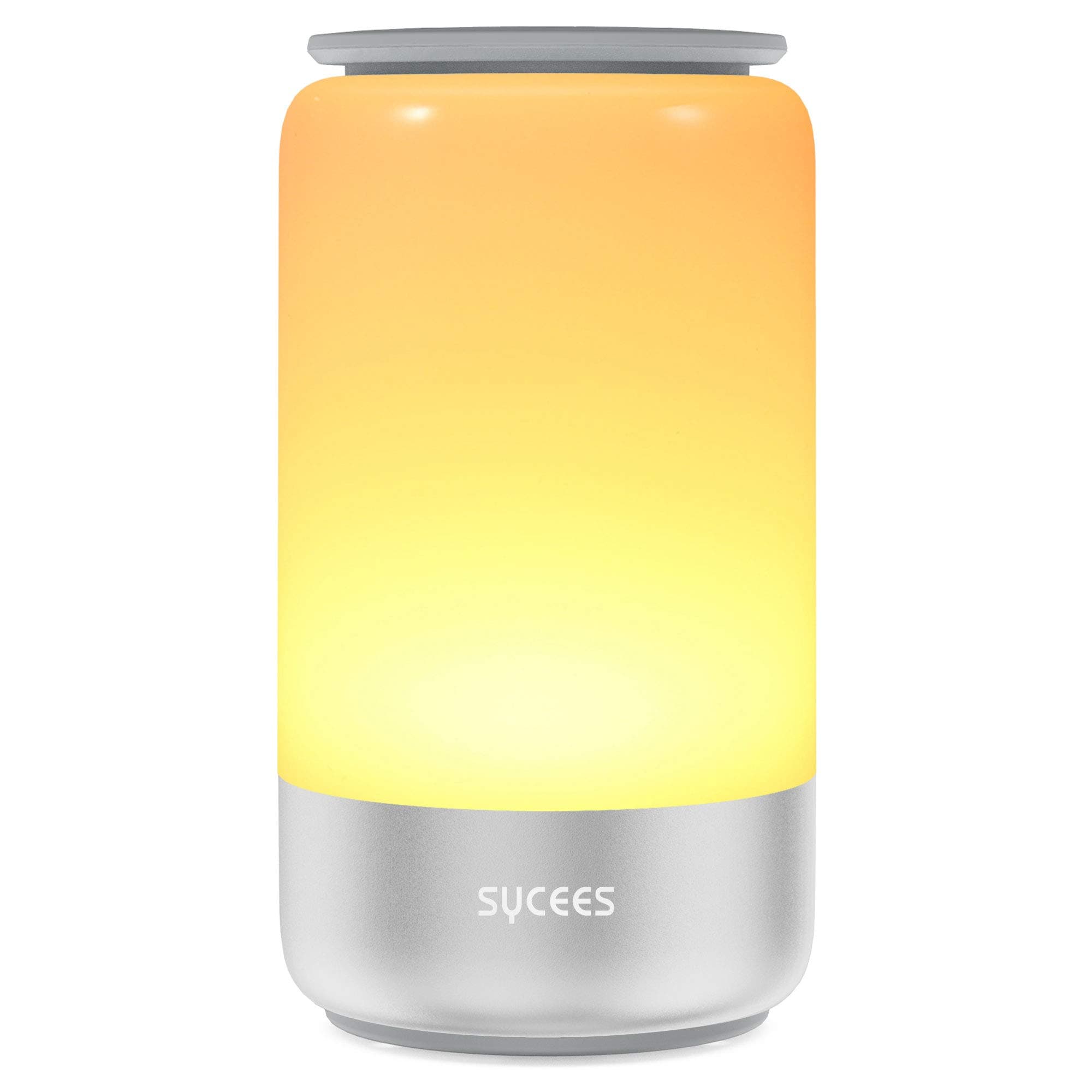 Dimmable LED Table Lamp - SYCEES Bedside Lamp for Bedroom, 3 Color Temperature, 3-100% Stepless Dimming, 120 RGB Colors, 4 Color-Changing Modes