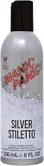 MANIC PANIC Silver Stiletto Sulfate Free Purple Shampoo for Women & Men - Silver Shampoo for Grey, Purple, Blue & Blonde Hair - Neutralizes Brass & Yellow Tones - Vegan & Cruelty-Free (8oz)
