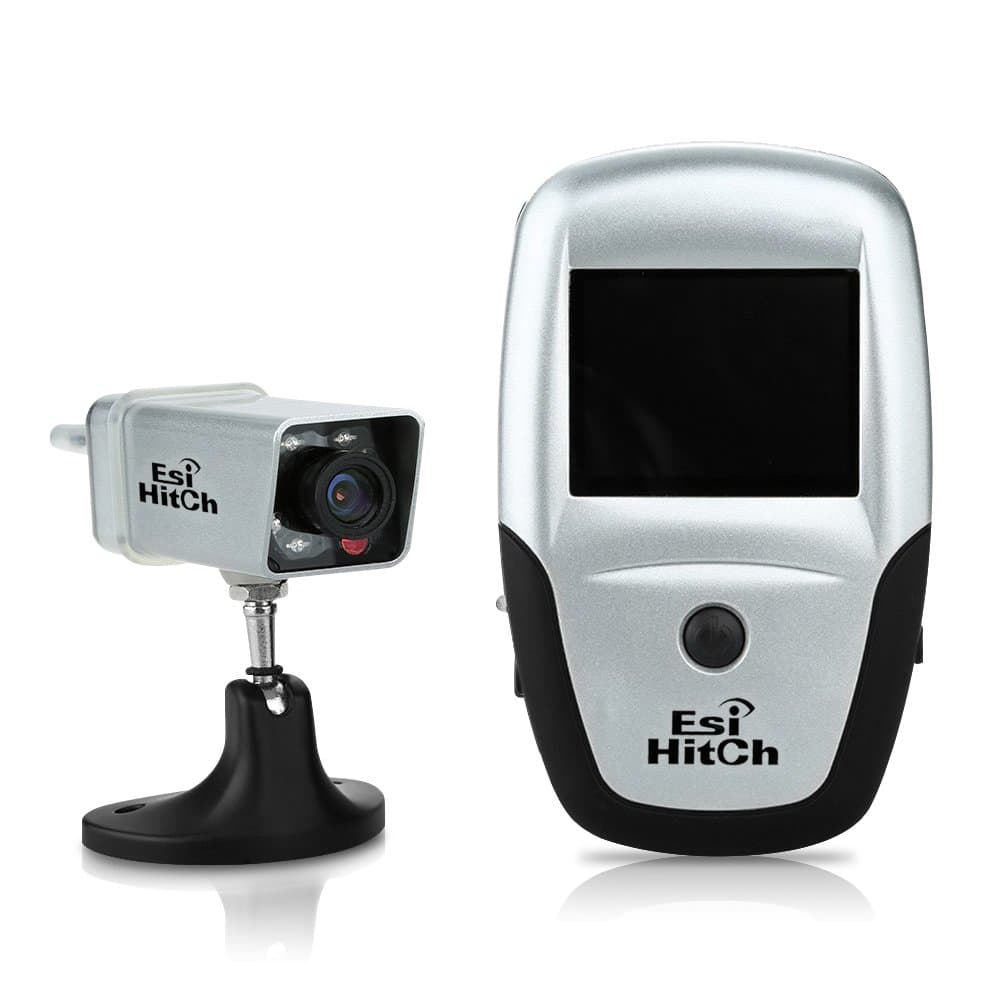 Esi Hitch Portable Wireless Vehicle Backup Camera Rear view camera Digital Interference Free Water Resistant IR Night Vision Camera System for Trailer Hitch RV Rear View with 2.5" LCD Monitor