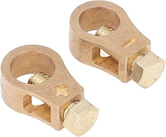 2pcs Battery Terminal Wire Clips, Battery Wiring Stake Head O Type Chuck Pure Copper Battery Clips Thickened Battery Wiring Battery Head Perfect Power Connection