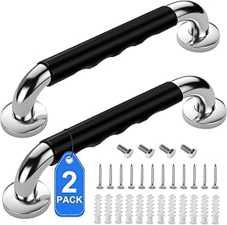 2 Pack 16 Inch Grab Bars for Bathtubs and Showers, Anti Slip Handicap Grab Bars for Shower, Safety Bath & Toilet Rail for Elderly Senior, Shower Handle Disability Assist Bathroom Handrail