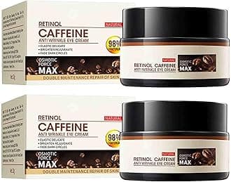 Retinol Caffeine Anti-Wrinkle Cream, Retinol Caffeine Eye Cream, Anti-Aging Eye Cream for Dark Circles & Puffiness (Eye cream-2pcs)