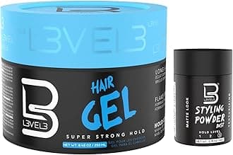 L3 - Hair Gel - Super Strong Hold - Flake Free - Long Lasting Shine - For Men and Women - Level 3 Gel - Add Volume and Texture