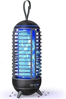 Cordless Bug Zapper Outdoor Rechargeable 2 in 1 Wireless Mosquito Killer Lamp 2500mAh Bug Zapper Electric Trap Ideal Fly Zapper Indoor for Patio, Home, Backyard, Yard, Garden, Campsite (Black)