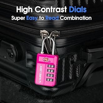 SURE LOCK TSA Approved Travel Luggage s, Open Alert Combination for School Office & Gym er,Toolbox, Pelican Case,Easy Read Dials- 1, 2 & 4 Pack, 17021ALL COLOUR, Large,