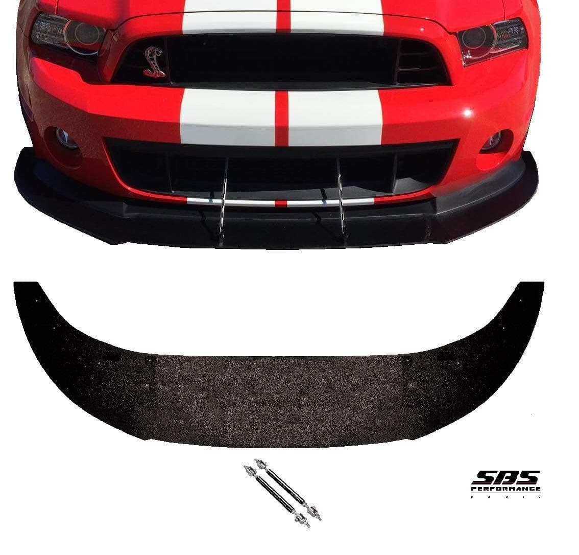 SBS Performance Parts1/4" ABS Front Splitter & 2 Carbon Fiber Support rods (Shipped Seperately) Compatible with 2010-2014 Shelby GT500s