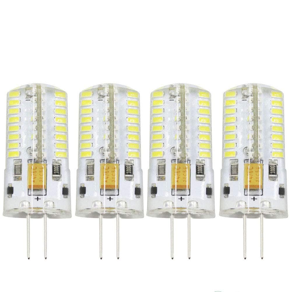 Dayker 4W G4 Base AC/DC 12V LED Lamp Bulb 64 LED SMD3014 Bi Pin Daylight LED Corn Bulb 30W Halogen Replacement(4 Pack)