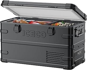 ICECO APL35 Dual Zone Portable Fridge Freezer, 37 Quart 12V Car Refrigerator with Secop Nano Compressor, Aluminum Electric Compressor Cooler 12/24V DC, 100-240V AC, -4℉~68℉, for RV,Camping,Travel