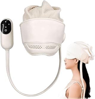 Electric Migraine Relief Cap Massager, Eye & Head Massager with 3 Heat Modes, Six Zone Massage, Hot Compress for Head and Eyes, Smart Temple Massager Sleep Aid, Relaxation (B)