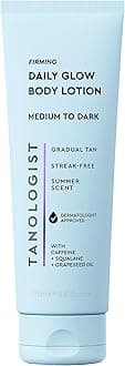Tanologist Firming Daily Glow - Medium/Dark - Toning & Firming Gradual Tan Lotion - Natural, Sun Kissed Glow - Daily Tanning Lotion with Caffeine, Squalane & Grapeseed Oil - 8.45 fl oz