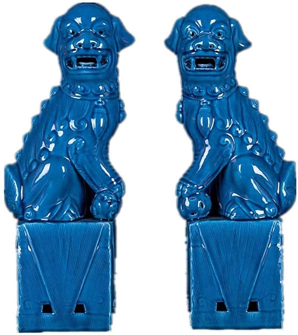 2PCS of Ceramic Foo Lion Foo Dog Ceramic Statue Decoration Home Sculpture Statue, Home and Office Sculpture Crafts