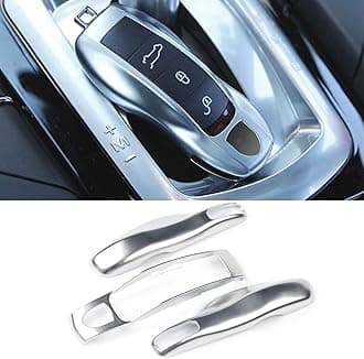Jaronx 3PCS Remote Key Covers Compatible with Porsche, Glossy Silver Key Fob Shell Cover Painted Keyless Entry Skin Protectors (Compatible with:Porsche Boxster Turbo Cayenne Panamera Macan Cayman 911)