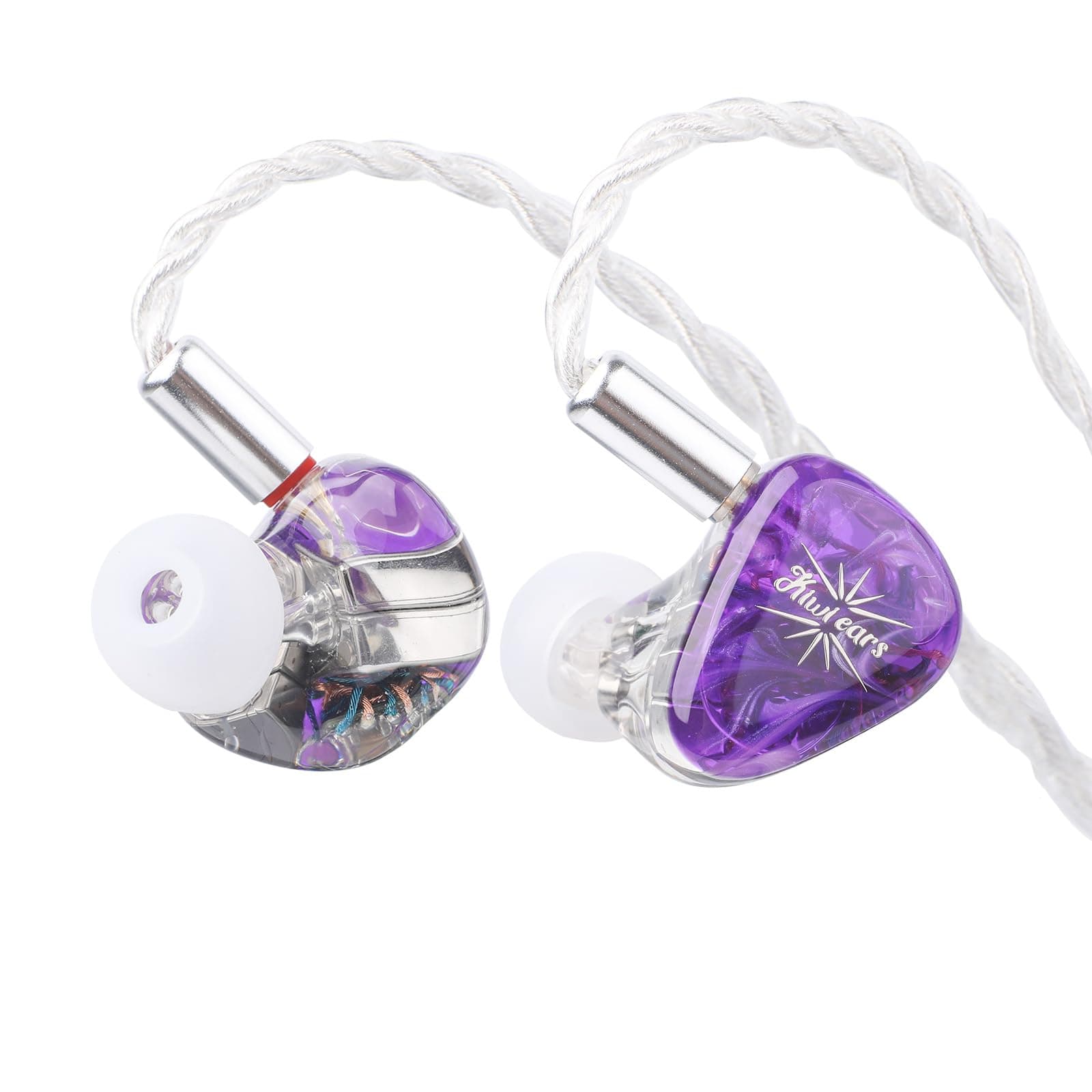 Linsoul Kiwi Ears Orchestra Lite Performance Custom 8BA in-Ear Monitor IEM with Detachable 4-core 7N Oxygen-Free Copper OFC Cable, Handcrafts Faceplate for Audiophile Studio Musician (Purple)