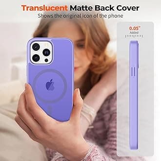 Magnetic for iPhone 13 Pro Max Case, [Compatible with MagSafe] [Military Grade Drop Protection] Translucent Matte Shockproof Anti-Scratch Phone Cover, Light Purple